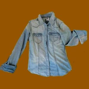 H&M Denim Button Down Shirt Size Small